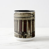 前のローマのパンテオン戦争の30年代の芸術の水彩画車 ツートーンマグカップ (中央)