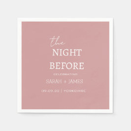 前の夜のほこりっぽいピンクのミニマ結婚リスト スタンダードカクテルナプキン