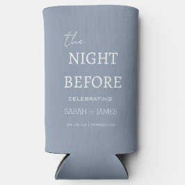 前の夜の埃の多いミニマル青結婚い スリム缶クーラー