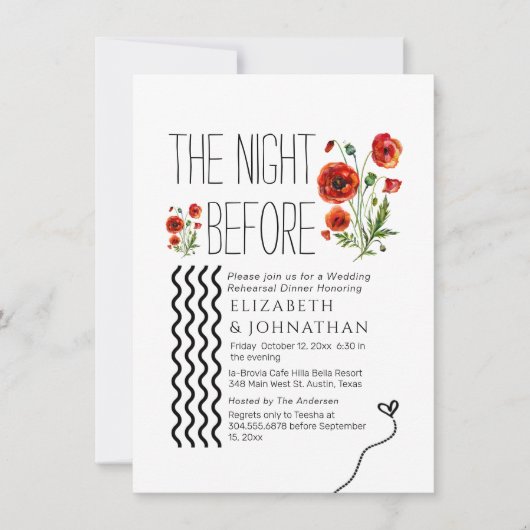 前の夜の植物脚本 招待状 (正面)