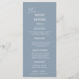 前の夜ミニマルの埃っぽい青い夕食 メニュー