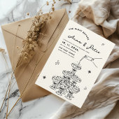 前の夜図解入りの、写真付きののハンドシャンパンタワー 招待状