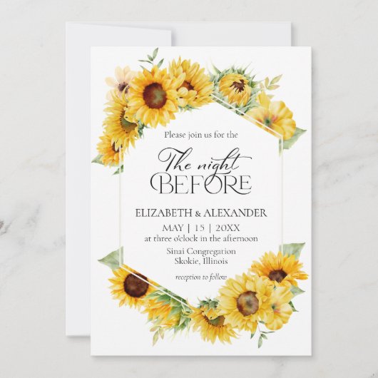 前の夜 | ひまわり秋リハーサルディナー 招待状 (正面)