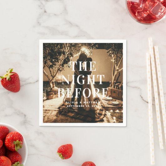 前の夜。エレガントミニマ結婚リスト スタンダードカクテルナプキン (インサイチュ)