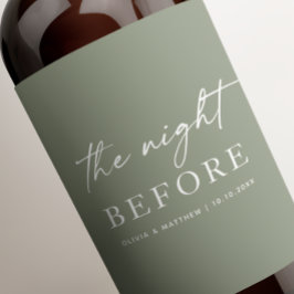 前の夜。グリーン結婚のリハーサルディナー ワインラベル