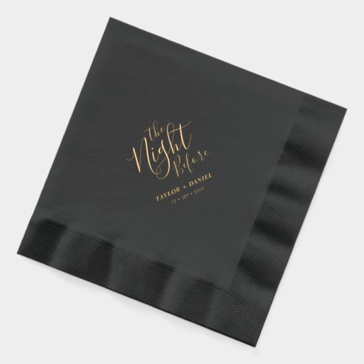 前の夜 | リハ結婚ーサルディナー 箔ナプキン (左)