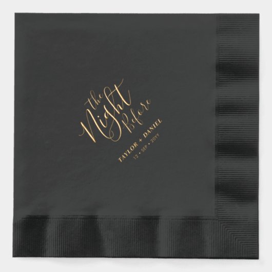 前の夜 | リハ結婚ーサルディナー 箔ナプキン (正面)