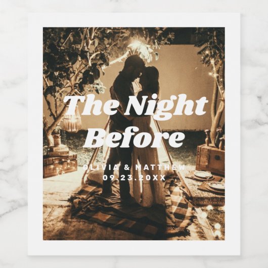 前の夜。写真エレガントリハーサル ワインラベル (シングルラベル)