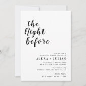 前の夜、夕食のリハーサル 招待状 (正面)