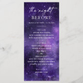 前の夜。宇宙結婚のリハーサル メニュー (正面)