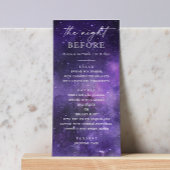 前の夜。宇宙結婚のリハーサル メニュー