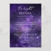 前の夜。宇宙結婚のリハーサル メニュー (正面)