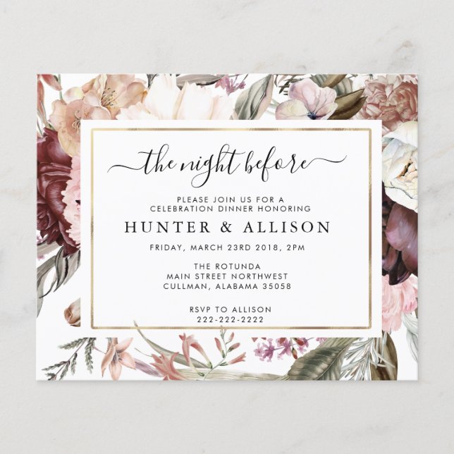 前の夜 |招待状 (正面)