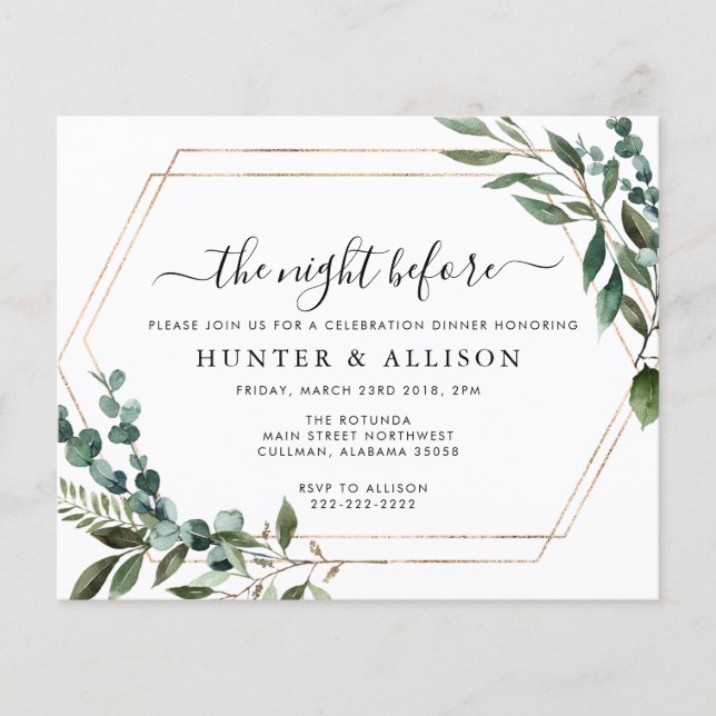 前の夜 |招待状 (正面)