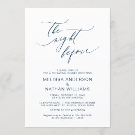 前の晩ネイビー·ブルー·リハーサル·ディナー 招待状