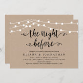 前の晩、クラフト・リハ素朴ーサル・ディナー 招待状 (正面/裏面)