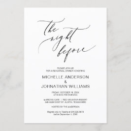 前の晩、ブラックのリハー結婚サルディナー 招待状