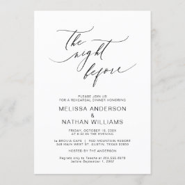 前の晩、ブラックのリハー結婚サルディナー 招待状