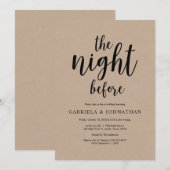 前の晩，リハー素朴サルディナー 招待状 (正面/裏面)