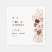 前の水色のススキほこりっぽいピンクの夜 スタンダードカクテルナプキン (正面)