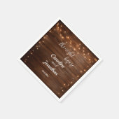 前の素朴夜に木の糸が光結婚る スタンダードカクテルナプキン (角)