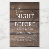 前の素朴夜の国リハーサルの夕食 ワインラベル (シングルラベル)