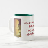 前の胎児として私は妊娠中絶に反対する ツートーンマグカップ (正面左)