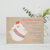 前の鶏の雌鶏の女の子夜結婚披露宴の招待 招待状 (スタンド正面)