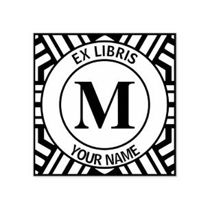 前のlibrisのモノグラムの蔵書票 ラバースタンプ