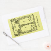 前のLibrisのヴィンテージの孔雀は一流のイニシャルを加えます 長方形シール (封筒)