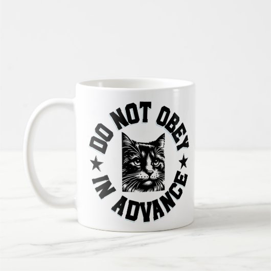 前もって従わない コーヒーマグカップ (左)