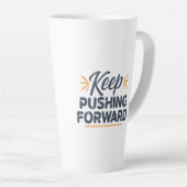 前やる気を起こさせる保に進む引用文 カフェラテマグ (右アングル)