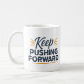 前やる気を起こさせる保に進む引用文 コーヒーマグカップ (左)