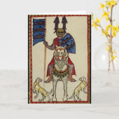 前を向いた中世の騎士 カード (黄色い花)