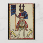 前を向いた中世の騎士 ポストカード (正面)
