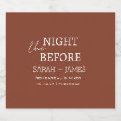 前エレガントの夜のテラコッタ結婚 スパークリングワインラベル (シングルラベル)