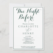 前エレガントミニマル夜のエメラルド 招待状 (正面)