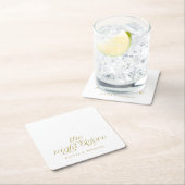 前エレガント夜のリハ結婚サルの金ゴールド スクエアペーパーコースター (インサイチュ)