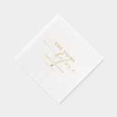 前エレガント夜の金ゴールドを結婚書く 箔ナプキン (右)