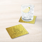 前エレガント夜の金ゴールドリハーサル スクエアペーパーコースター (インサイチュ)