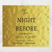 前エレガント夜の金ゴールドリハーサル スパークリングワインラベル (シングルラベル)