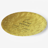 前エレガント夜の金ゴールドリハーサル ペーパープレート (アングル)