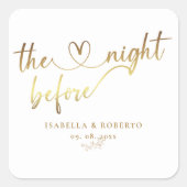 前エレガント夜の金ゴールド結婚 スクエアシール (正面)