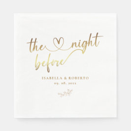 前エレガント夜の金ゴールド結婚 スタンダードランチョンナプキン