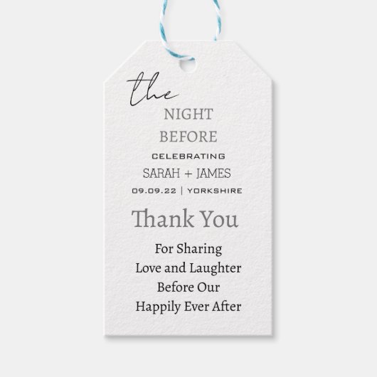 前エレガント夜を白く結婚して ギフトタグ (正面)