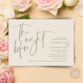 前カジュアル夜の結婚リハーサルディナー 招待状