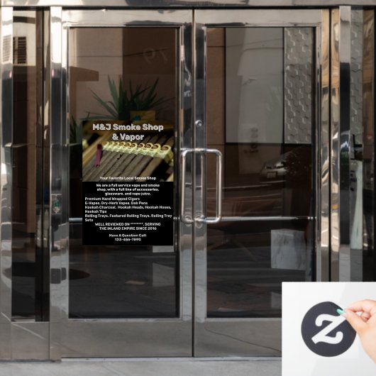 前カスタマイズ煙店広告 ウィンドウサイン (オフィスドア)