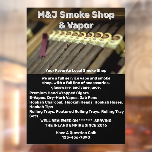 前カスタマイズ煙店広告 ウィンドウサイン (シート2)