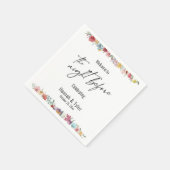 前カラフル夜の水彩野草 スタンダードカクテルナプキン (角)