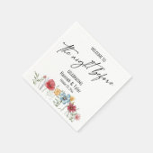 前カラフル夜の水彩野草 スタンダードカクテルナプキン (角)